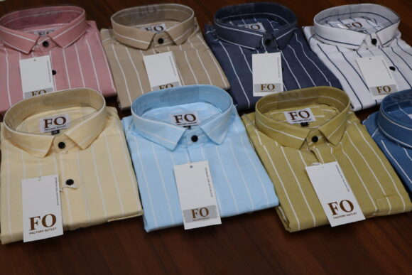 OFFICIAL OXFORD VERTICAL LINE SHIRTS Light Brown - Image 2