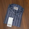 OXFORD VERTICAL LINING SHIRTS NAVY BLUE