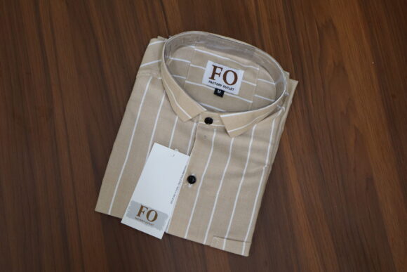 OFFICIAL OXFORD VERTICAL LINE SHIRTS Light Brown