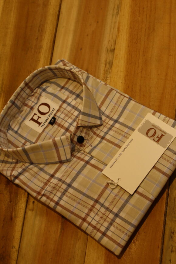 OXFORD CASUAL CHEX SHIRTS LIGHT BROWN