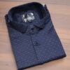 HEAVY SOBER PRINT SHIRTS NAVY BLUE