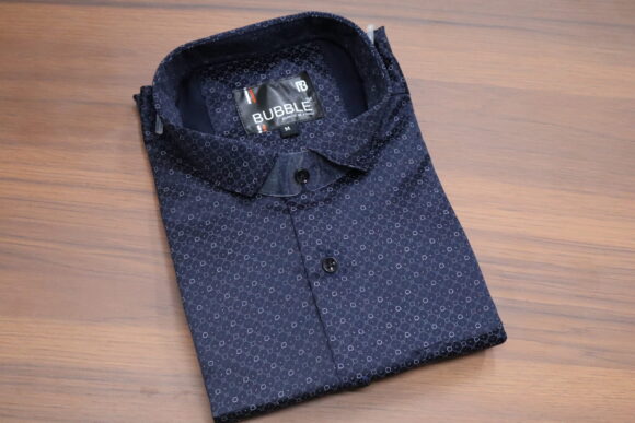 HEAVY SOBER PRINT SHIRTS NAVY BLUE