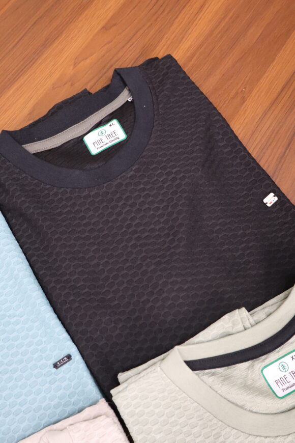 ROUND LYCRA T SHIRTS BLACK