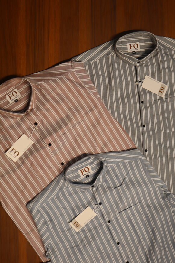 DOUBLE VERTICAL LINE SHIRT 250 GRAY - Image 4