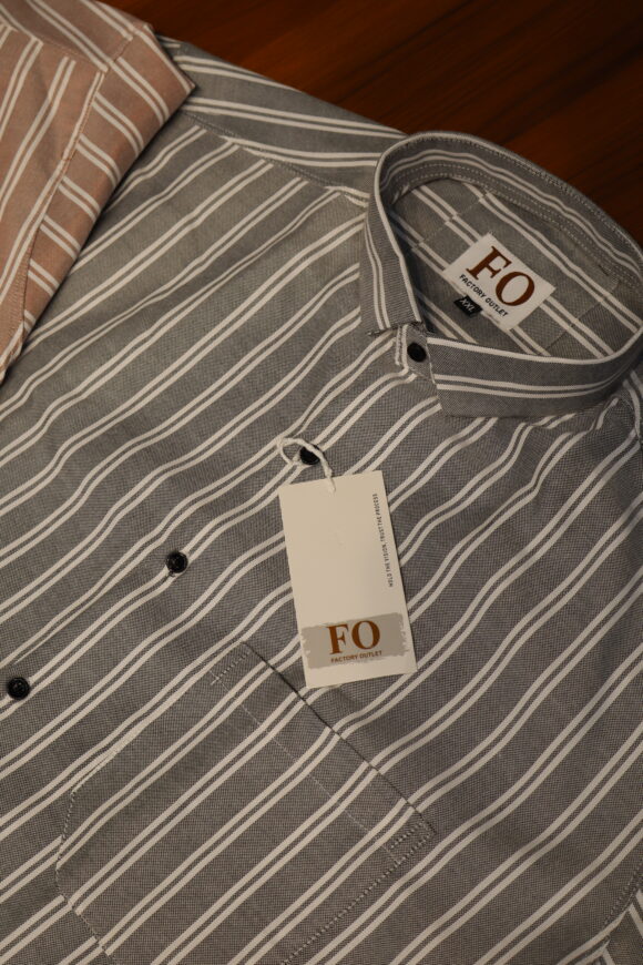 DOUBLE VERTICAL LINE SHIRT 250 GRAY - Image 3