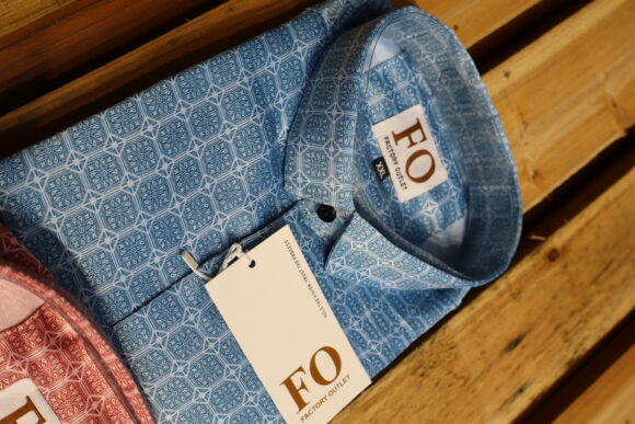 SATIN SOBER PRINT SHIRT 250 SKY BLUE