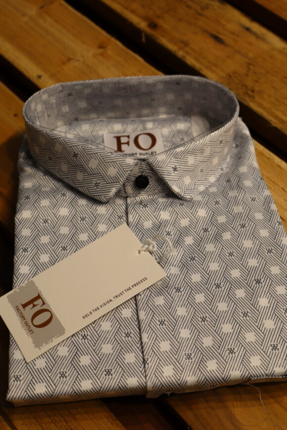 SATIN SOBER PRINT SHIRT 250 LIGHT GRAY