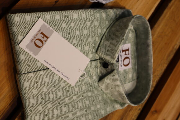 SATIN SOBER PRINT SHIRT 250 LIGHT GREEN