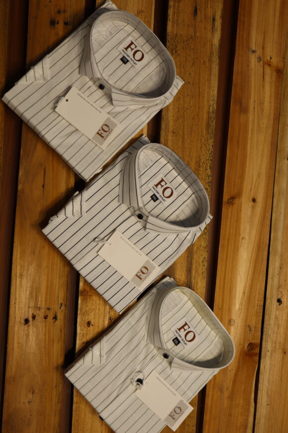 KHASDAR VERTICAL LINE SHIRT 250 BROWN LINE - Image 3