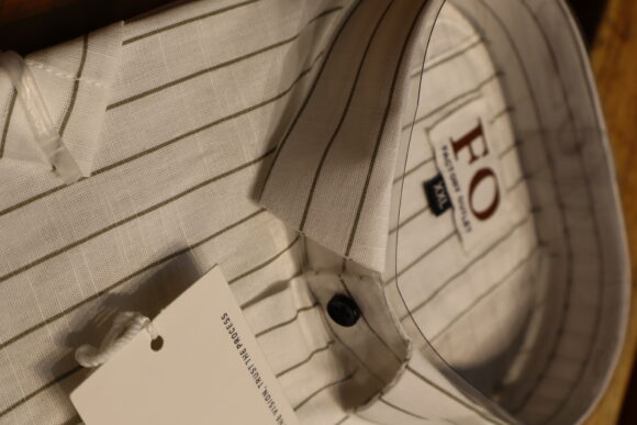 KHASDAR VERTICAL LINE SHIRT 250 BROWN LINE