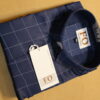 SATIN CHEX SHIRTS 250 NAVY BLUE