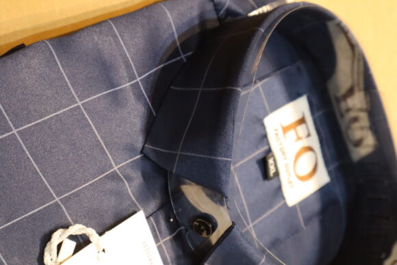 SATIN CHEX SHIRTS 250 NAVY BLUE - Image 5