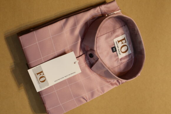 SATIN CHEX SHIRTS 250 BABY PINK