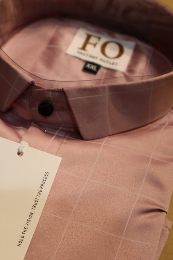 SATIN CHEX SHIRTS 250 BABY PINK - Image 5