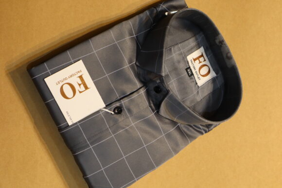 SATIN CHEX SHIRTS 250 DARK GRAY