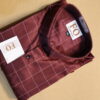 SATIN CHEX SHIRTS 250 MAROON