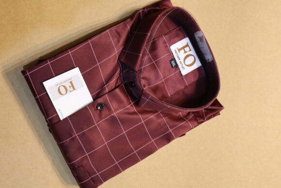 SATIN CHEX SHIRTS 250 MAROON