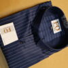 SATIN VERTICAL LINE SHIRTS 250 NEVY BLUE