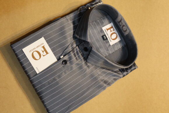 SATIN VERTICAL LINE SHIRTS 250 DARK GRAY