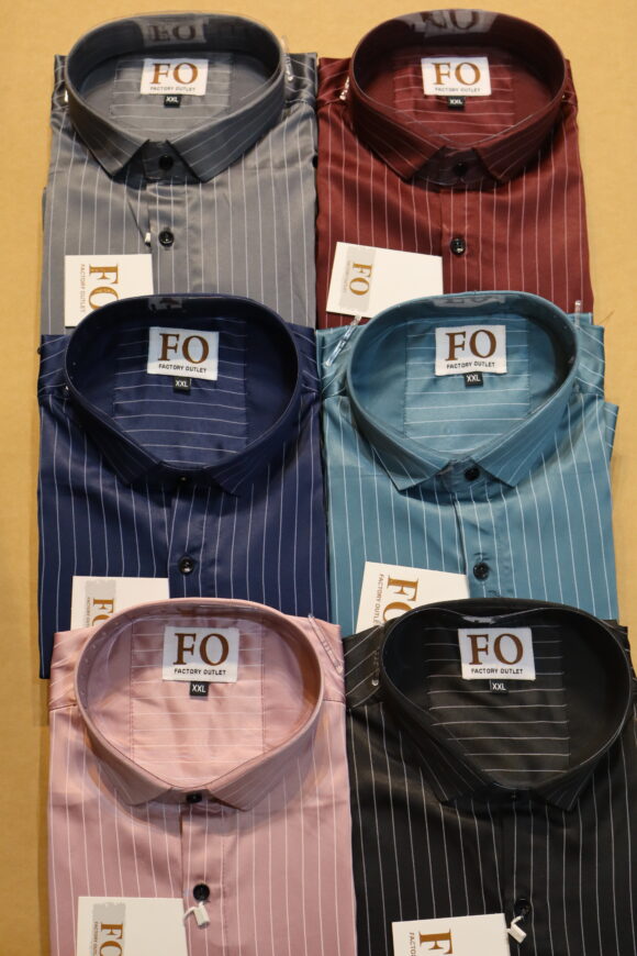 SATIN VERTICAL LINE SHIRTS 250 DARK GRAY - Image 3