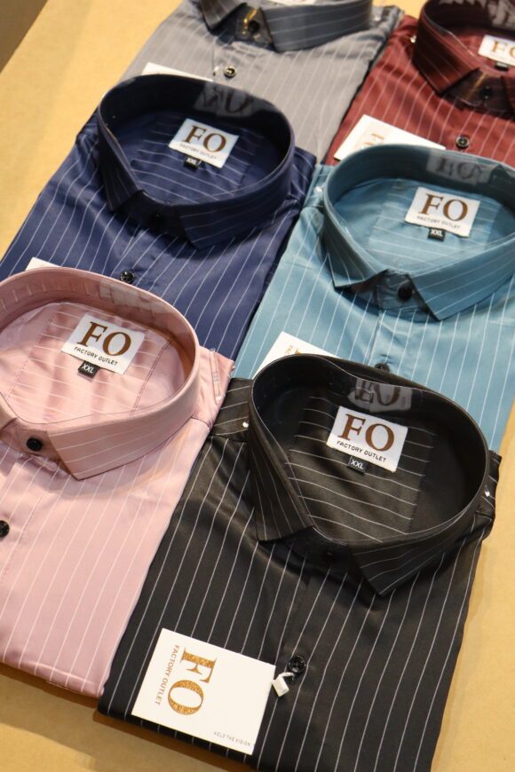 SATIN VERTICAL LINE SHIRTS 250 DARK GRAY - Image 2