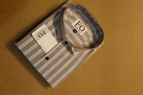 DOUBLE VERTICAL LINE SHIRT 250 BROWN