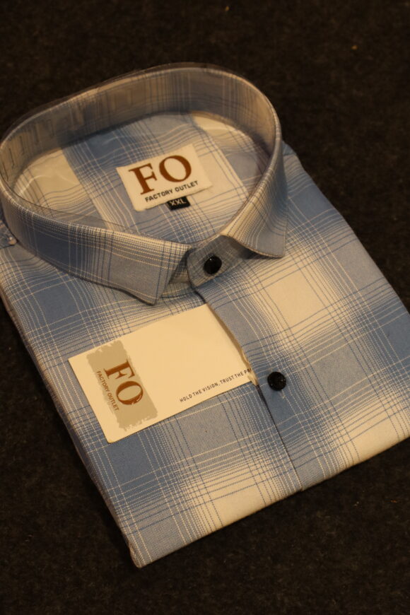 OXFORD CHEX SHIRT 250 BLUE