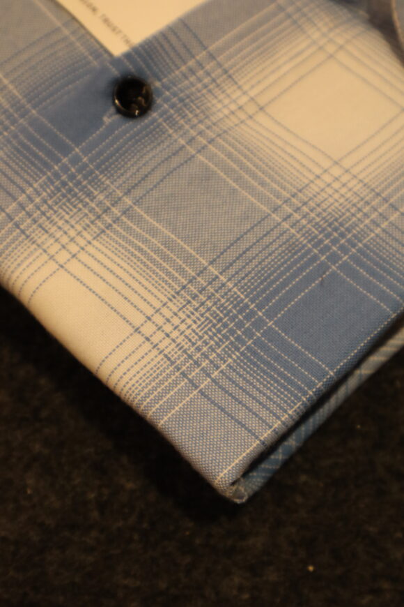 OXFORD CHEX SHIRT 250 BLUE - Image 2