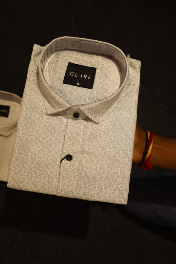 SOBER PRINT SHIRTS MILL MADE STONE GRAY