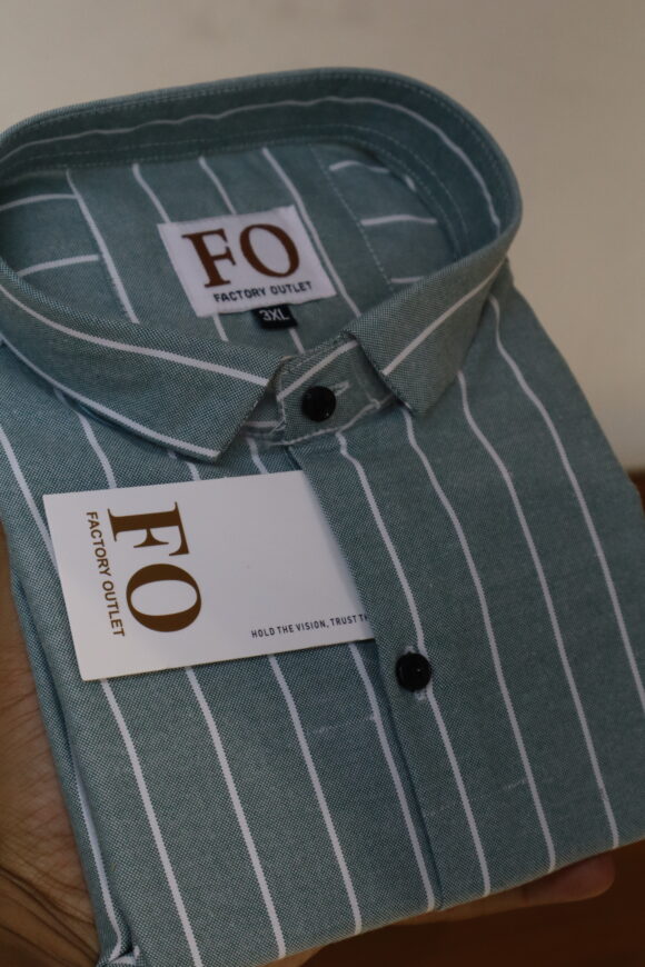 OXFORD VERTICAL LINING SHIRTS 3XL GREEN