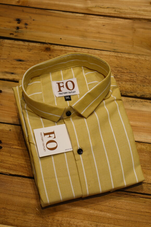 OXFORD VERTICAL LINING SHIRTS 3XL MUSTARD\OLIVE GREEN
