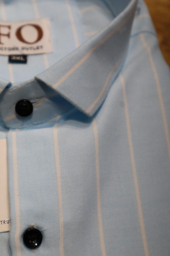 OXFORD VERTICAL LINING SHIRTS 3XL SKY BLUE - Image 2