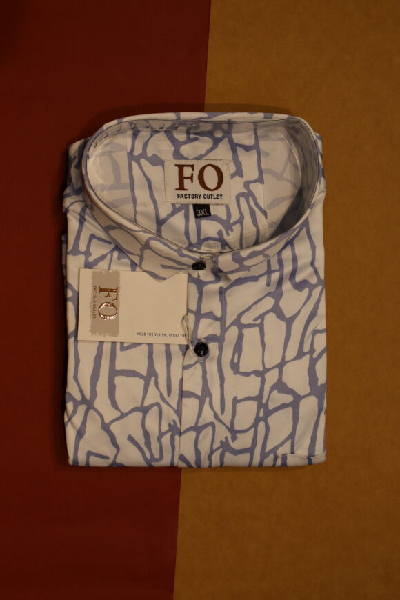 SATIN PRINT SHIRTS 3XL BLUE