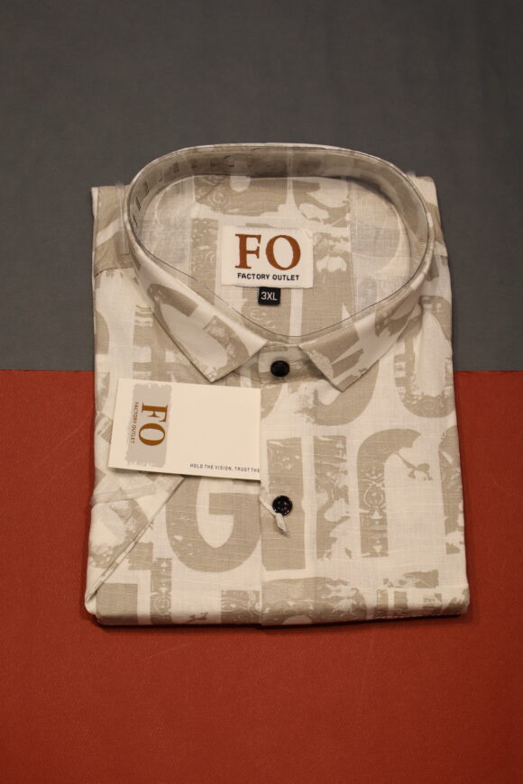 HALF SLEEVE PRINT SHIRTS 3XL CREAM