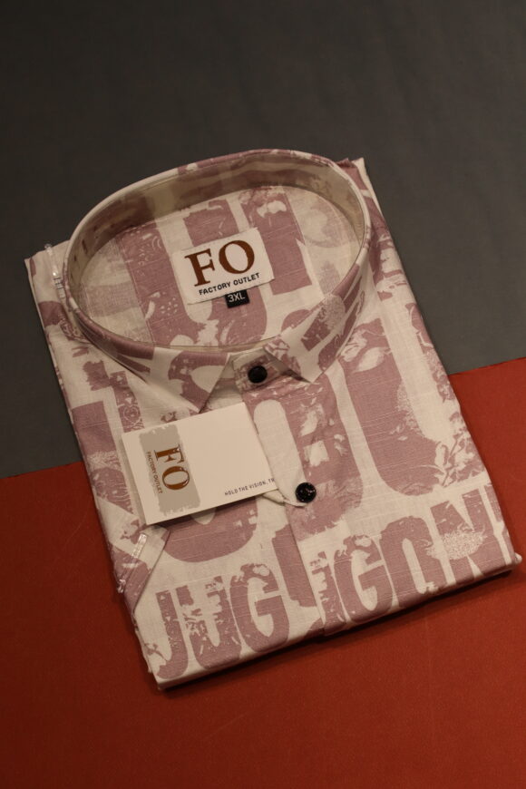 HALF SLEEVE PRINT SHIRTS 3XL LIGHT PURPLE