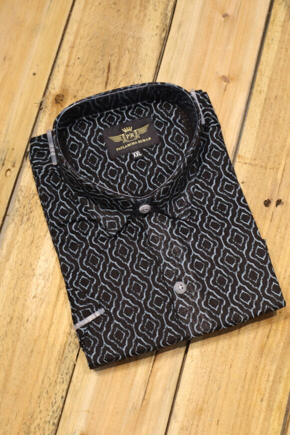 HALF SLEEVE PRINT SHIRTS BIG BLACK