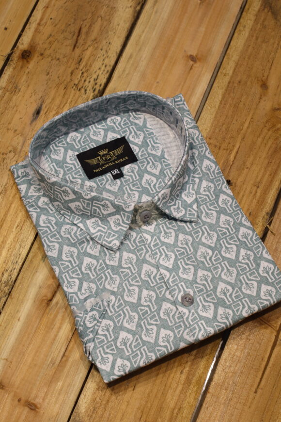 HALF SLEEVE PRINT SHIRTS BIG CLOUD GRAY