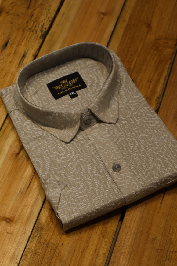 HALF SLEEVE PRINT SHIRTS BIG PEANUT BROWN