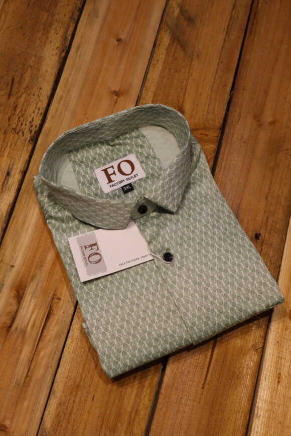SATIN SOBER PRINT SHIRT 3XL LIGHT GREEN