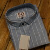 HEAVY OXFORD VERTICAL LINE SHIRTS 4XL SKY BLUE