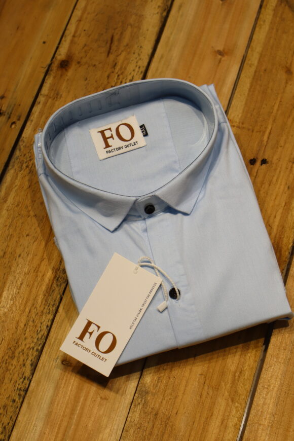 PLAIN DOBBY SHIRTS 4XL SKY BLUE