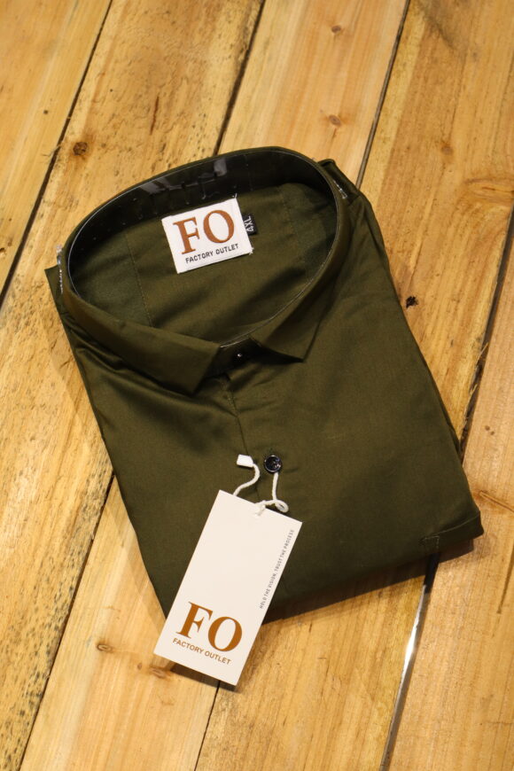 PLAIN DOBBY SHIRTS 4XL MEHENDI GREEN