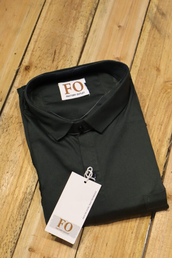 PLAIN DOBBY SHIRTS 4XL BOTTLE GREEN