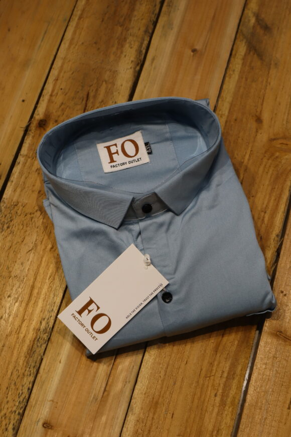 PLAIN DOBBY SHIRTS 4XL SILVER BLUE