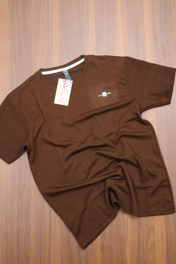 IMPORTED 200 T-SHIRT  DARK BROWN VERTICAL LINE