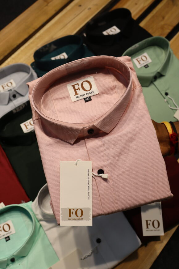 PLAIN WAFFLE SHIRT LIGHT PINK