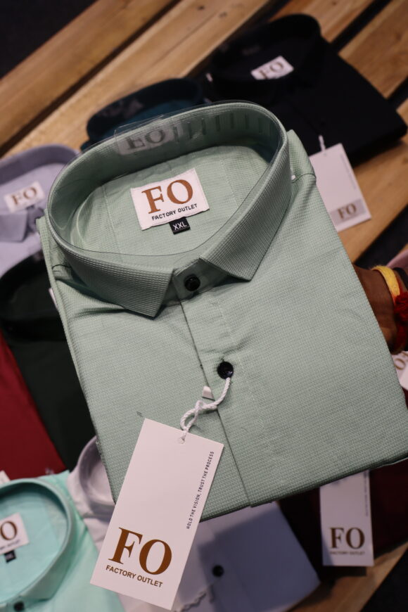 PLAIN WAFFLE SHIRT MINT GREEN