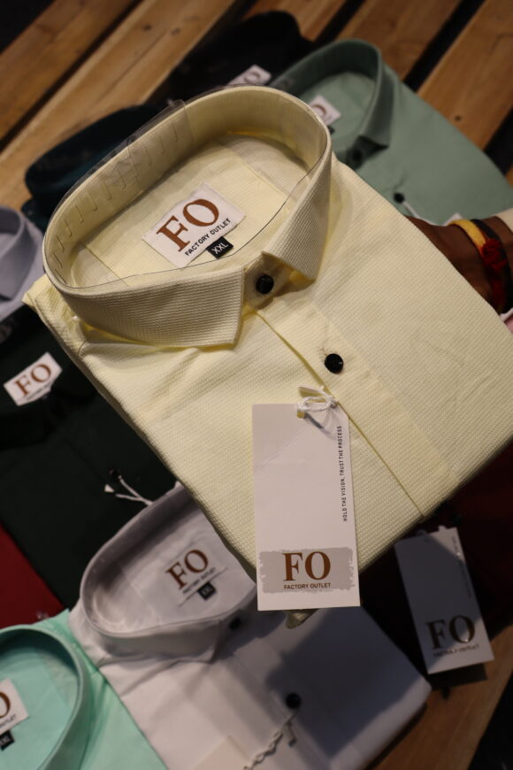 PLAIN WAFFLE SHIRT LIGHT YELLOW