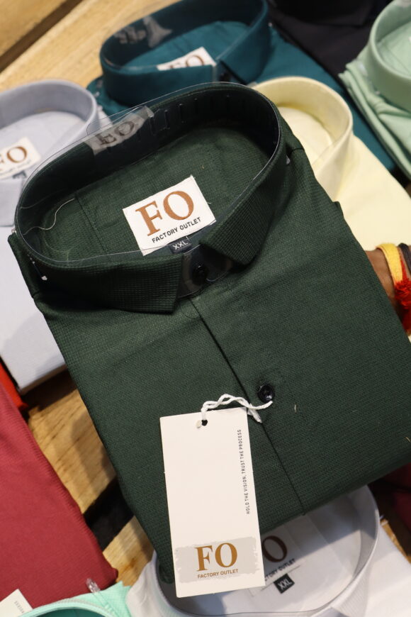 PLAIN WAFFLE SHIRT BOTTLE GREEN