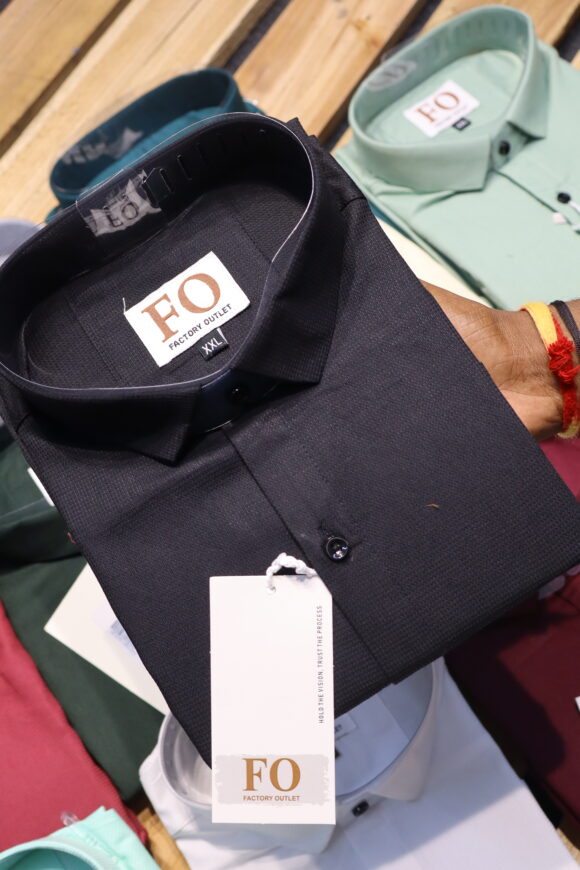 PLAIN WAFFLE SHIRT BLACK